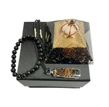 Black Tourmaline Orgone Healing Necklace Pendant Pyramid Bracelet Gift Set Box