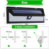118 LED Solar Powered Motion Sensor Security Light Waterproof Garden Lamp Lights