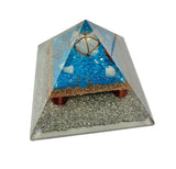 Blue Howlite Crystal Merkabah Orgonite Orgone Pyramid EMF Protection Energy