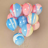 15 pcs Marble Confetti Balloons Set Agate Balloon Birthday Party Decorations