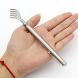 2x Extendable Telescopic Back Scratcher Metal Hand Claw Massager Pocket Clip