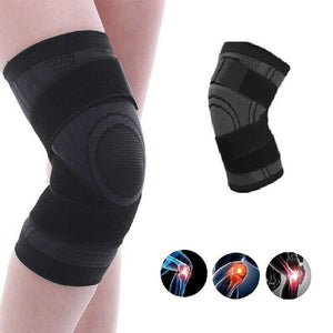 Knee Sleeve 3D Weaving Knee Brace Leg Joint Support Sports Black on Black