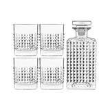 Vintage Scotch Whiskey Decanter Glass 750ml Set of 5PC (1 Bottle And 4 Tumblers)