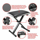 Adjustable Keyboard Bench Stand Portable Piano Stool Seat Folding Chair 4 Way