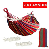 Double Hanging Hammock Outdoor Travel Beach Swinging Bed Camping - 320KG Red