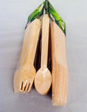 72 Pieces Forks Spoons knives Disposable Party Wooden Cutlery Catering