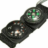 3in1 Compass Thermometer Outdoor Hiking Tactical Survival Carabiner Key Ring