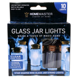 10pce Mini Jar Shaped Lights LED Home Master Battery Operated - Cool White