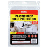 Plastic Drop Sheet Protection Clear Reusable Durable 4m x 6m Handy Hardware