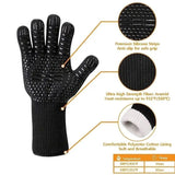 1 pair Fireproof Oven Gloves Heat Resistant Cut-Resistant Non-Slip Silicone BBQ