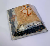 Black Tourmaline Selenite Crystal Merkaba Orgonite Orgone Pyramid EMF Protection