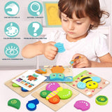 Wooden Puzzle Toddler Jigsaw Baby Early Learning Kids Educational Preschool Toys