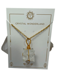Clear Quartz Merkaba Crystal Pendant Necklace Gold Healing Crystal