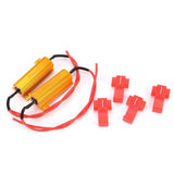 4Pcs/Set Load Resistor Easy Installation High Power Stable 50W 6Ohm LED Decoder for Car Orange