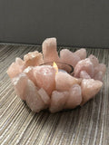 Rose Quartz Candle Holder Tea Light Candleholder Lotus Flower Gem