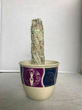 Ceramic Bowl Smudge Incense Burner Goddess White Sage Cleanse Herbs Spiritual