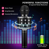 4 in 1 Bluetooth Handheld Wireless Karaoke Microphone Portable Speaker Black