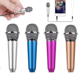 Mini Microphone Portable Vocal Instrument Mic for Mobile Phone Laptop -Silver