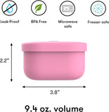 OmieBox Silicone Leakproof Snack Containers To Go Food Storage - 280ml Pink