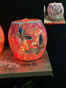 Butterfly Glass Mosaic Vase Bowl Himalayan Crystal Salt Lamp Natural Rock