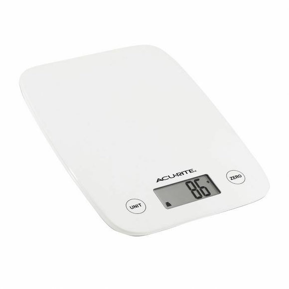 Compact Digital Kitchen Scales Electronic Food Scale 5kg 1g White