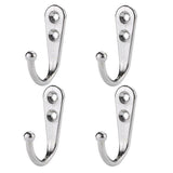 10X Hooks Wall Hanger Mounted Coat Hat Clothes Robe Holder Rack Closet Hook Silv