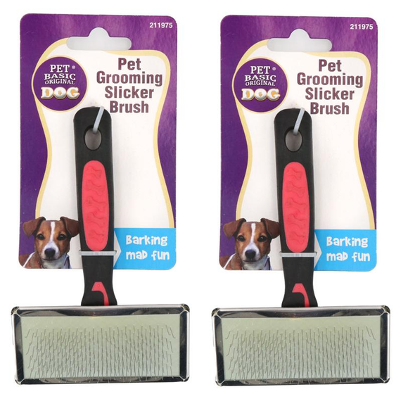 2x Pet Dog Cat Grooming Slicker Brush Comb Shedding Hair Supplies Trimmer
