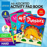 4x Activity Books Princess Fairy Pirate Dinosaur Colouring Fun Creative Book Pad