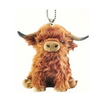 Highland Cattle Car Mounted Rearview Mirror Pendant Backpack Gift Hanging Decor