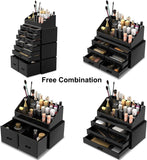 Makeup Cosmetic Organizer Storage Drawers Display Boxes Case w/12 Drawers- Black