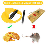 2X Mouse Trap Flip N Slide Bucket Lid Reusable Rat Catcher Killer with Ladder