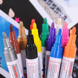 12pcs Multicolored Rubber Permanent Paint Marker Pens Car Tyre Tread Waterproof