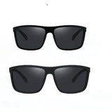Black Square Frame Polarized Sunglasses Driving Mens Eyewear Matte Black