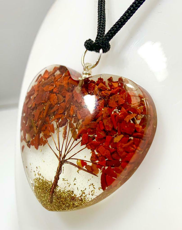 Carnelian Tree of Life Orgonite Orgone Crystal Pendant Energy Healing Protection