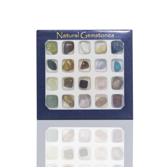 Box With 20 Mixed Crystals Gemstones