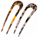 2Pcs U-Shape Hair Clips Stick Tortoise Shell Hairstyle Hair Pin Hair Accessories