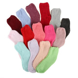 3 Pair Socks Womens Microfibre Crew Cut Plain Assorted Colours