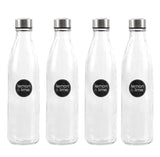 4x Large Glass Water Sports Bottle Juice Milk Beverage 1L Screw Top - 1000ml