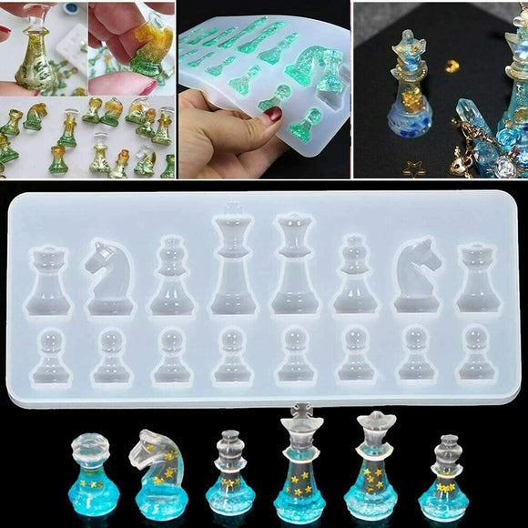 International Chess Silicone Mould Pendant Jewelry Resin Epoxy Casting Mold Tool