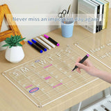 Calendar Board Large Magnetic Fridge Whiteboard Weekly Planner Acrylic White Set