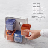 YouCopia TeaStand 80 Tea Bag Organizer with Clear Removable Bins Cabinet Pantry