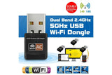 600Mbps Dual Band USB WiFi Wireless Dongle AC600 Lan Network Adapter 5GHz 2.4GHz