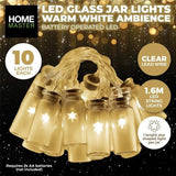 Home Master 30PCE Jar Shaped Mini Lights LED Warm White Battery Operated - Warm