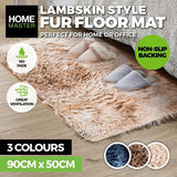 1x Mat Cosy Synthetic Fur Floor Soft Luxurious Home Master - Brown 90cm x 50cm