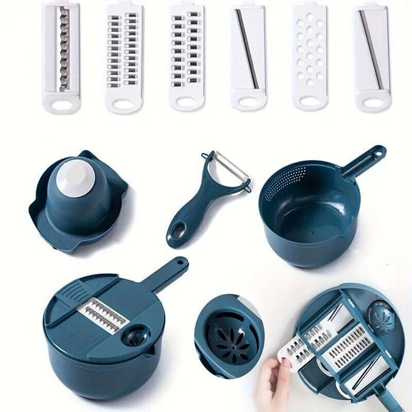 Vegetable Slicer Multifunctional Kitchen  Artifact Food Chopper - Dark Blue