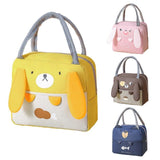 Portable Insulated Thermal Cooler Cartoon Lunchbox Tote Picnic Bento - Brown
