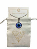 Large Evil Eye Pendant Necklace Silver Lucky Protection Success Eye Talisman
