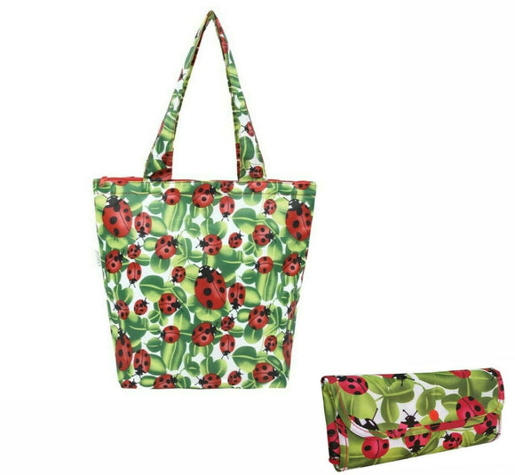 Sachi Insulated Folding Market Tote Storage Carry Leak Proof Lady Bug