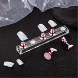 2 Sets Acrylic Nail Art Practice Display Stand Magnetic Tips Holders Assorted