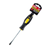 2 pcs Screwdriver Flat Black & Yellow Soft Grip Handle 19cm Tool Handy Hardware